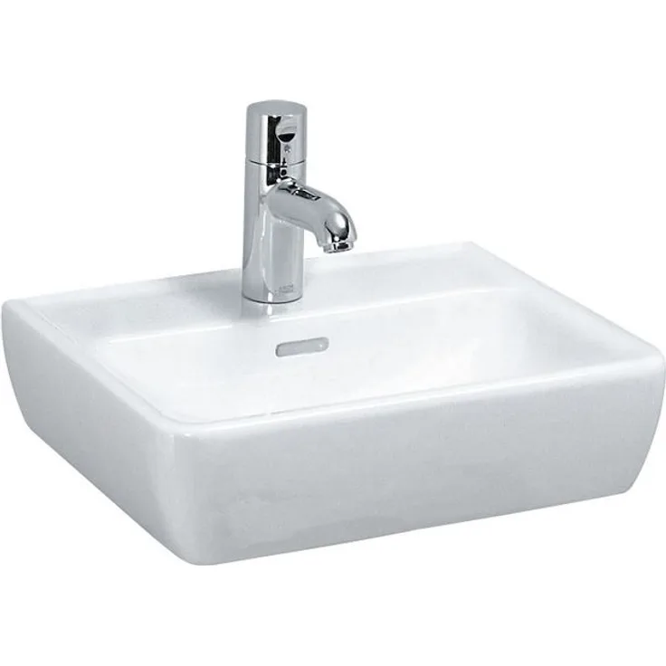 Laufen PRO A Handwaschbecken, 1 Hahnloch, mit Überlauf, 450x340, weiß, Farbe: Weiß - H8119510001041