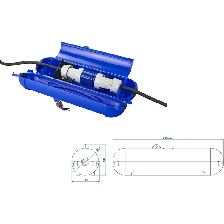 ProPlus Sicherheitsbox E Stecker inkl. Schloss IP44 Steckerbox Kabelbox Outdoor Garten