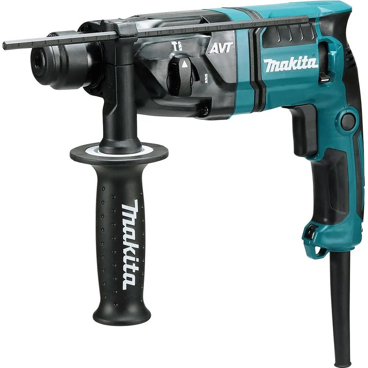 Makita HR1841FJ Bohrhammer (360 W, 230 V) Seitengriffhalter, Tiefziehteil, Makpac Gr. 1, Seitengriff, Staubschutzset, Tiefanschlag – Bild 1