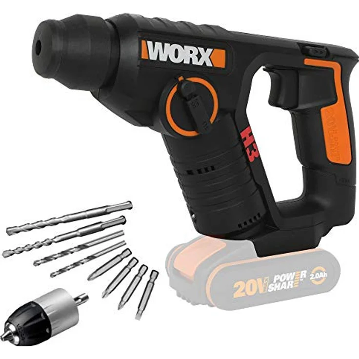 WORX WX394.91 Akku Bohrhammer 20V Max pneumatisch SDS-plus ohne Akku & Ladegerät – Bild 1