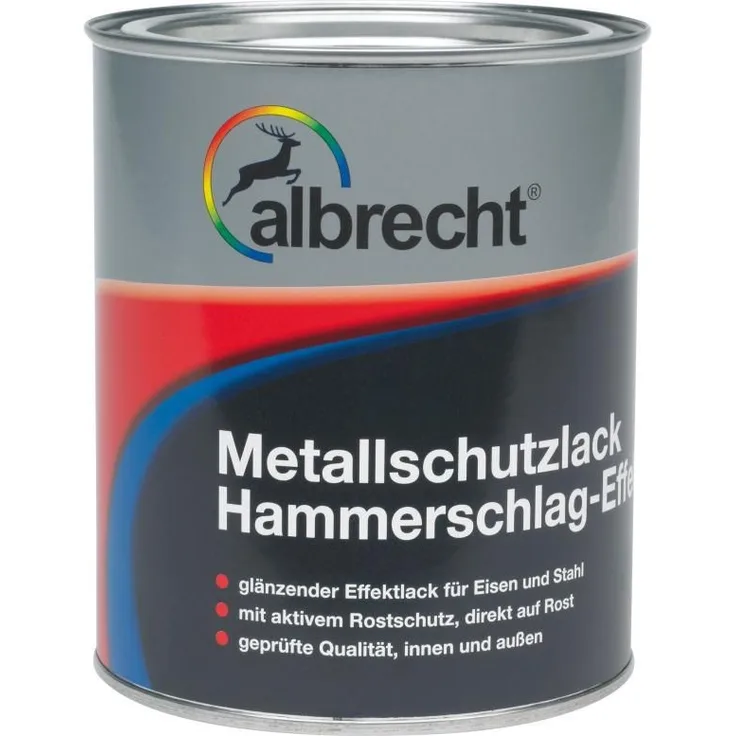 Albrecht Metallschutzlack Hammerschlag-Effekt 750 ml, aluminium