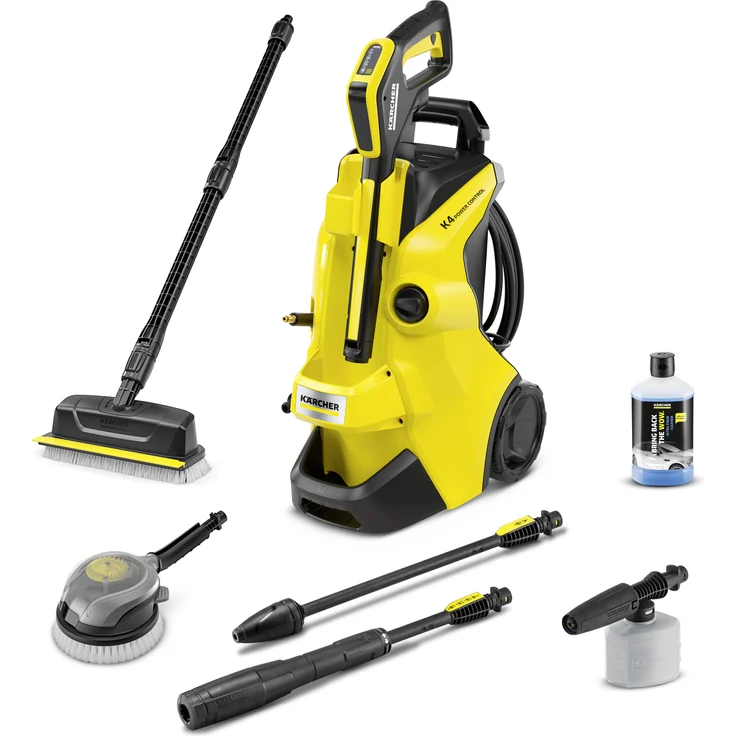 Kärcher K 4 Power Control Stairs Hochdruckreiniger 130 bar 420 l-h ohne integrierte HD-Schlauchtrommel mit rotierender PS 30 Powerbürste – Bild 1