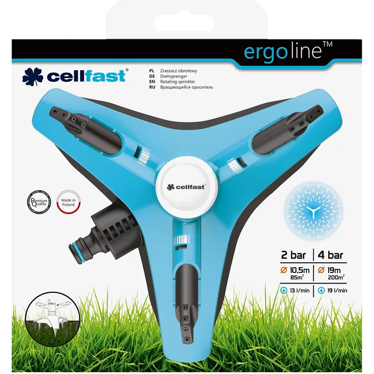 Cellfast 5901828859670 Rasensprenger rotation, mehrfarbig, 20 20 0,1 cm