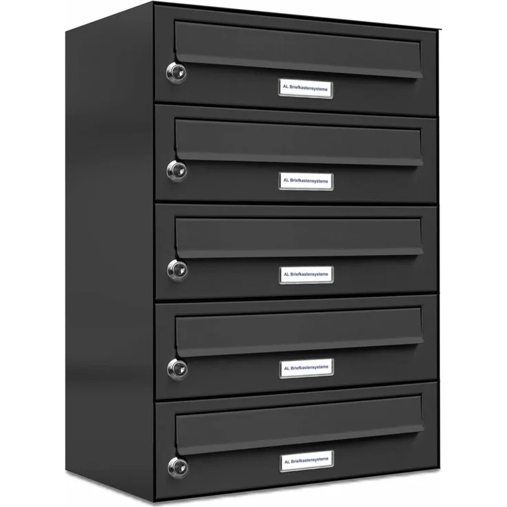 5er Briefkasten Anthrazit Anlage 5 Fach Wandbriefkasten Postkasten Ausführung 3