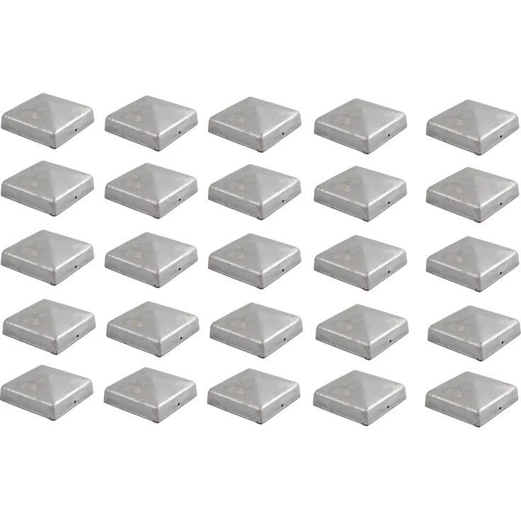 25x Pfostenkappe verzinkt 71 mm Pyramide Abdeckkappe für Pfosten 7 x 7 cm