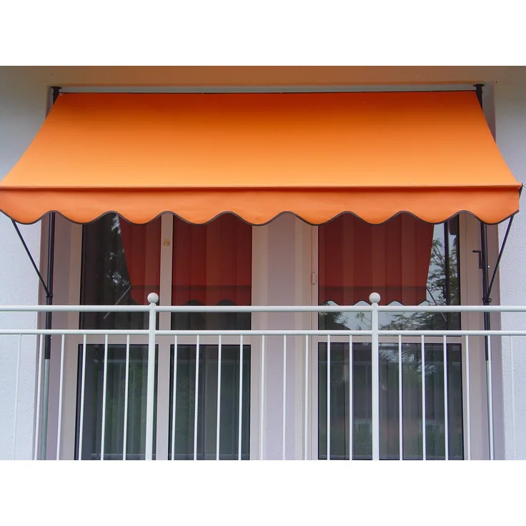 Angerer Klemmmarkise PE-Gewebe Uni, Orange, 400 cm