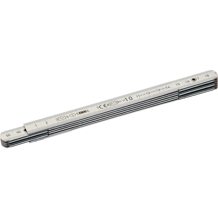 BMI 96153121 Aluminiumgliedermaßstab silberfarben, 1 m, Gliederstärke 1.4 mm