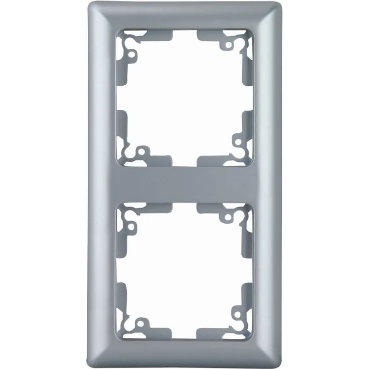 Unitec Abdeckrahmen 2-fach Genua silber