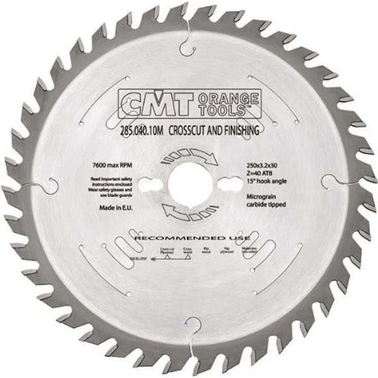CMT Orange Tools 285.040.10r ? Kreissägeblatt 250 x 3,2 x 35 Z 40 ATB 15 Grad