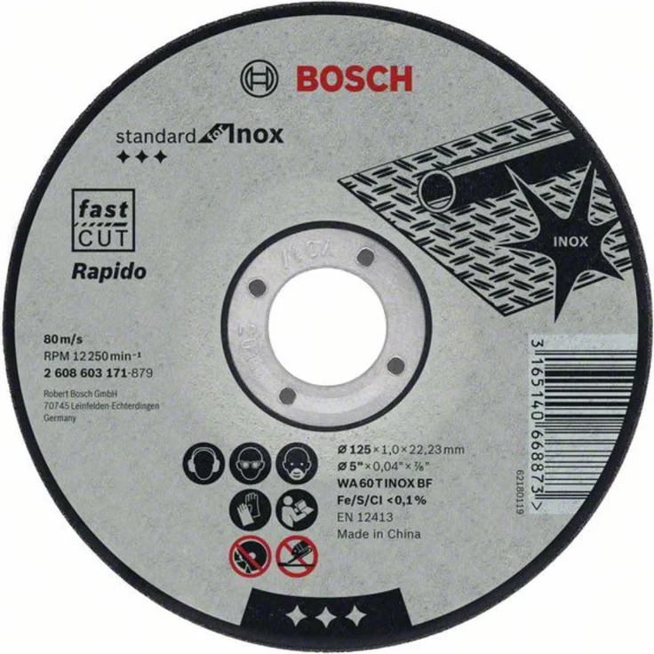 Bosch Professional Trennscheibe Rapido (für Inox, 115 x 1 x 22,23 mm, gerade) – Bild 1