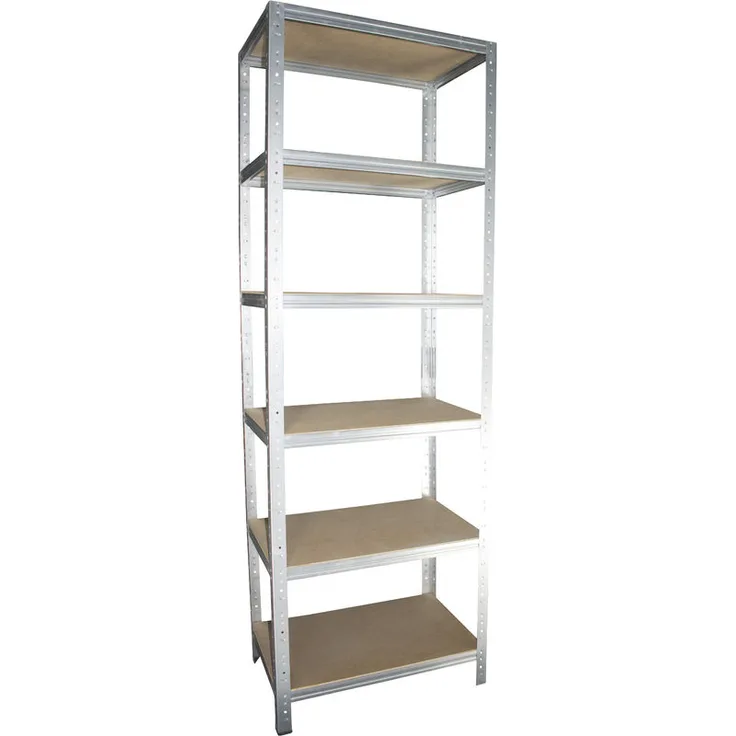 HOME Steckregal 200x50x50 cm verzinkt mit 6 Böden - Shelfplaza