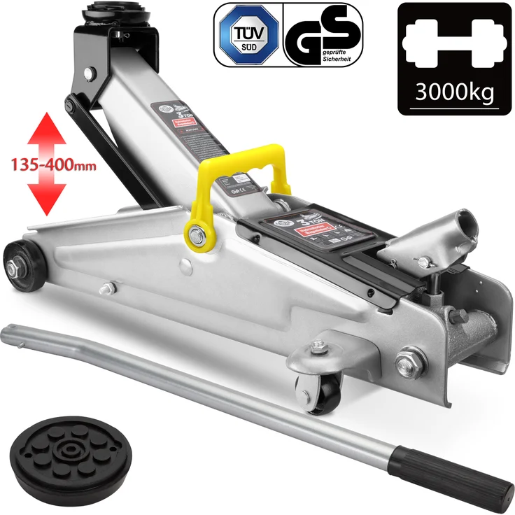 Deuba Hydraulischer Wagenheber Rangierwagenheber 3 Tonnen kompakt und stark roll- und lenkbar inkl. Gummiauflage – Bild 1