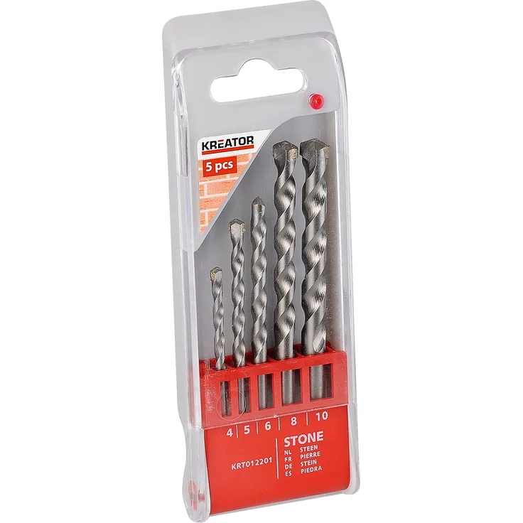 Kreator 9833 9833 Betonbohrer-Set, 5-teilig, zum Bohren, Fliesen, Ziegelstein oder Stein