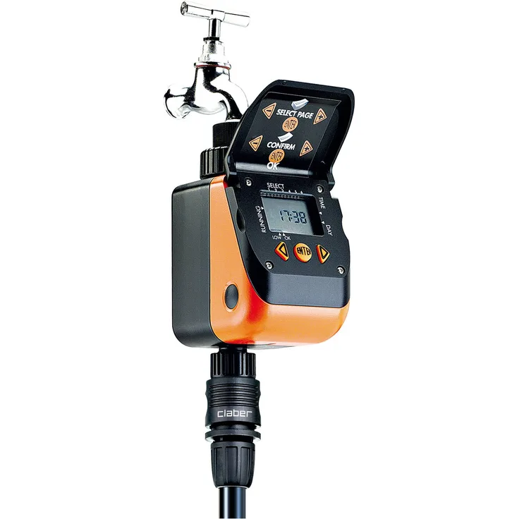 Claber D84130000 Aquauno Wasserzeitschaltuhr, bis zu 6 Bewässerungszyklen pro Tag