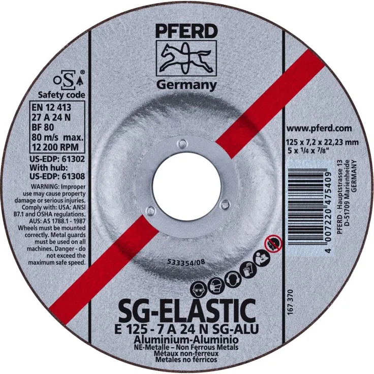 Pferd 62212622 Schruppscheiben E 125-7 A 24 N SG ALU