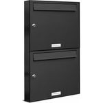 2er Briefkasten Anthrazit Anlage 2 Fach Wandbriefkasten Postkasten Ausführung 3