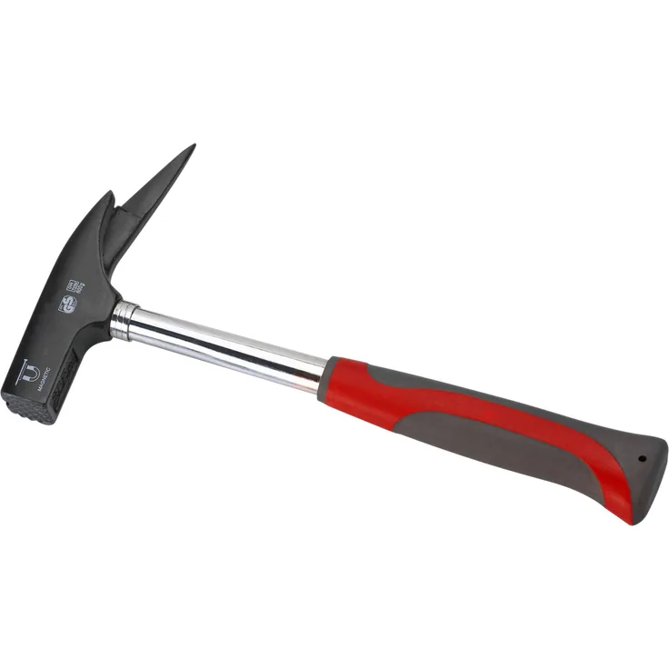 Meister Latthammer - 600 g Kopfgewicht - Hochwertiger Stahlkopf - Robuster Stahlrohr-Stiel 2K - mit magnetischem Nagelhalter - Zimmermannshammer - Zimmererhammer - Stahlhammer - Klauenhammer - 2282000