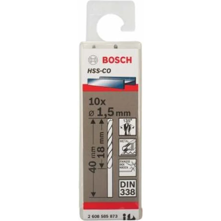 Bosch Professional Metallbohrer HSS-Cobalt (10 Stück, Ø 1,5 mm) – Bild 1