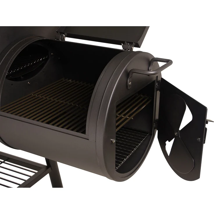 TAINO Yuma Massiver Smoker BBQ GRILLWAGEN Holzkohle Grill 90KG 3,5mm Offset, 145 x 170 x 80 cm – Bild 4