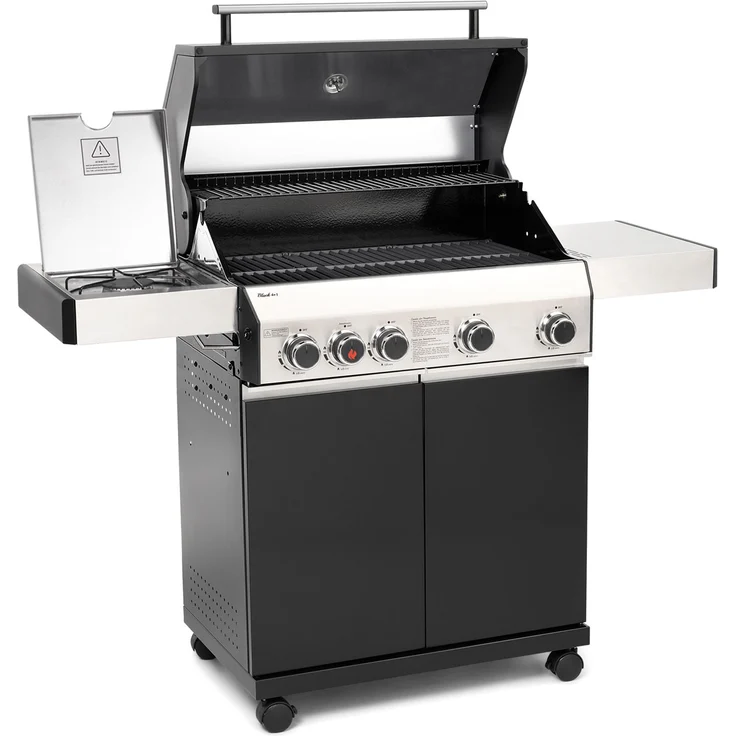 TAINO BLACK 4+1 93584 Gasgrill mit Seitenbrenner Gasgrill 4 Brenner Standgrill Matt Schwarz – Bild 4