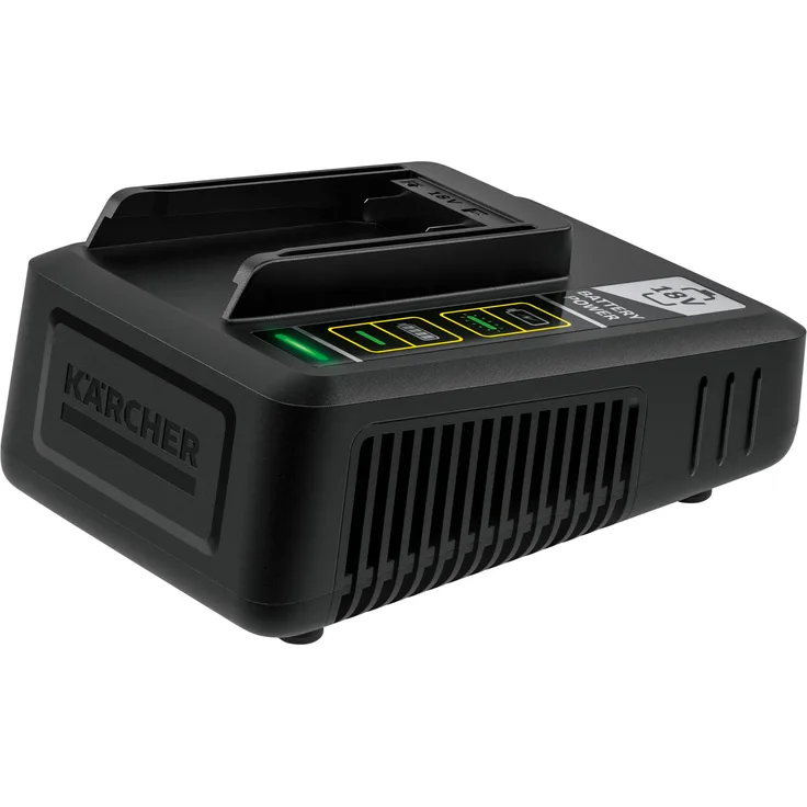 Kärcher Schnellladegerät Batterien Power 18 V (80 Prozent Akkuaufladung in 44 Minuten, für 18 V - 2.5 Ah und 18V - 5.0 Ah, inkl. Wandhalterung)