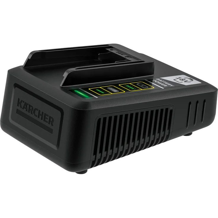 Kärcher Schnellladegerät Batterien Power 18 V (80 Prozent Akkuaufladung in 44 Minuten, für 18 V - 2.5 Ah und 18V - 5.0 Ah, inkl. Wandhalterung) – Bild 1