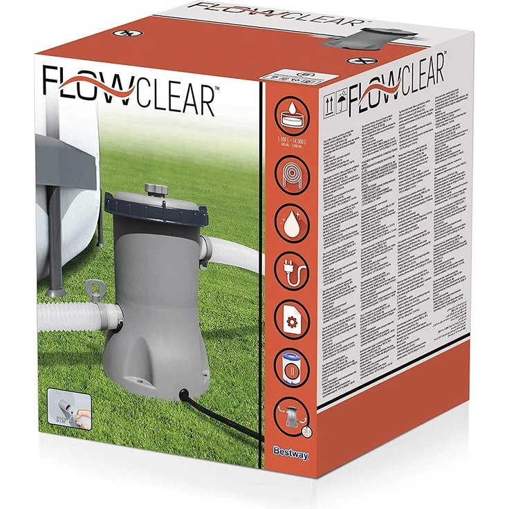 Bestway Filterpumpe FLOWCLEAR 2.006 l-h Wasserfilter, grau – Bild 2