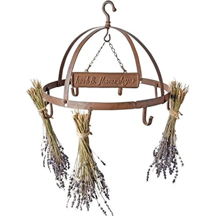 Esschert Design Kräutertrockner, Gewürztrockner in Rostbraun, rund, D ca. 38 cm