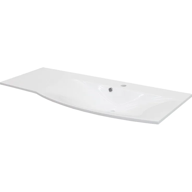 Fackelmann LUGANO Waschbecken 115 cm aus Gussmarmor, Ablage links