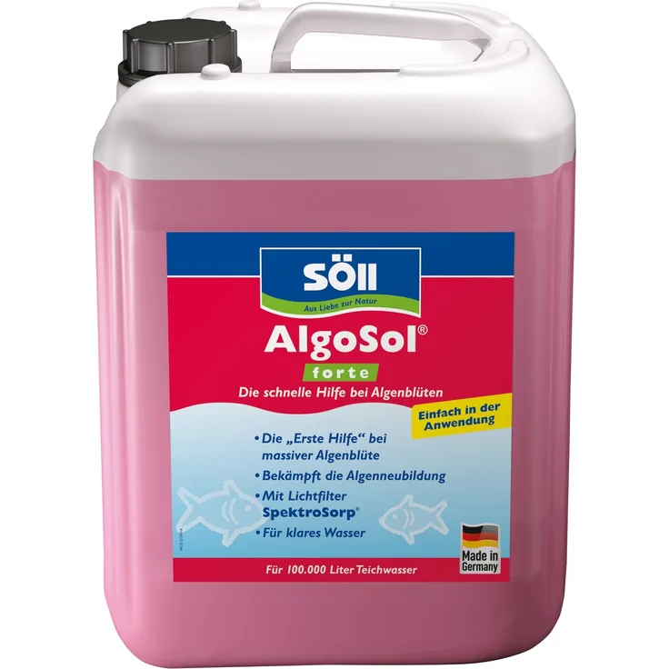 Söll Algenentferner 2,5 Liter AlgoSol forte für 50 Qbm Teichwasser 4021028119907