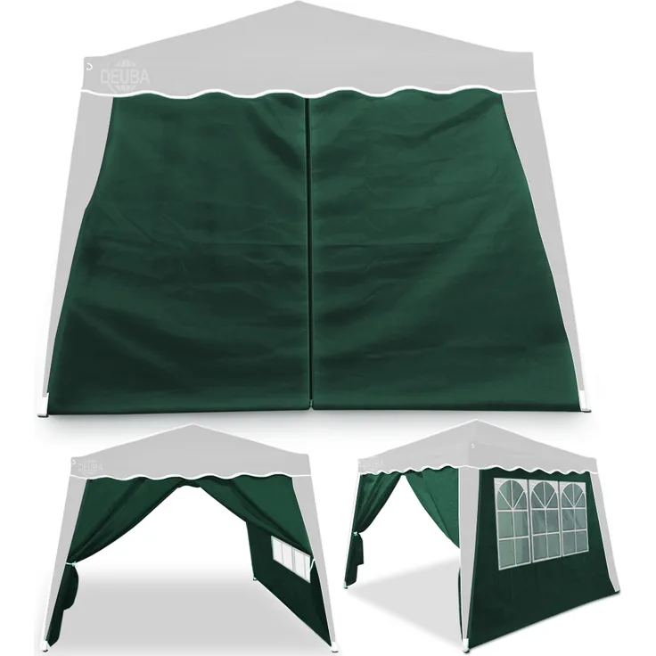 Deuba 2 x Seitenteile für Pavillon Capri 3x3m wasserdicht UV-Schutz 50+ grün Polyester