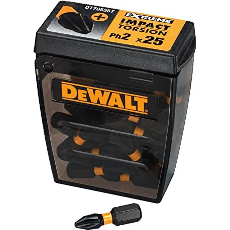 DeWalt Extreme Impact Torsion Schrauberbit-Pack (Ph2, Gesamtlänge 25 mm, 25 Stück in Tic Tac Box) DT70555T