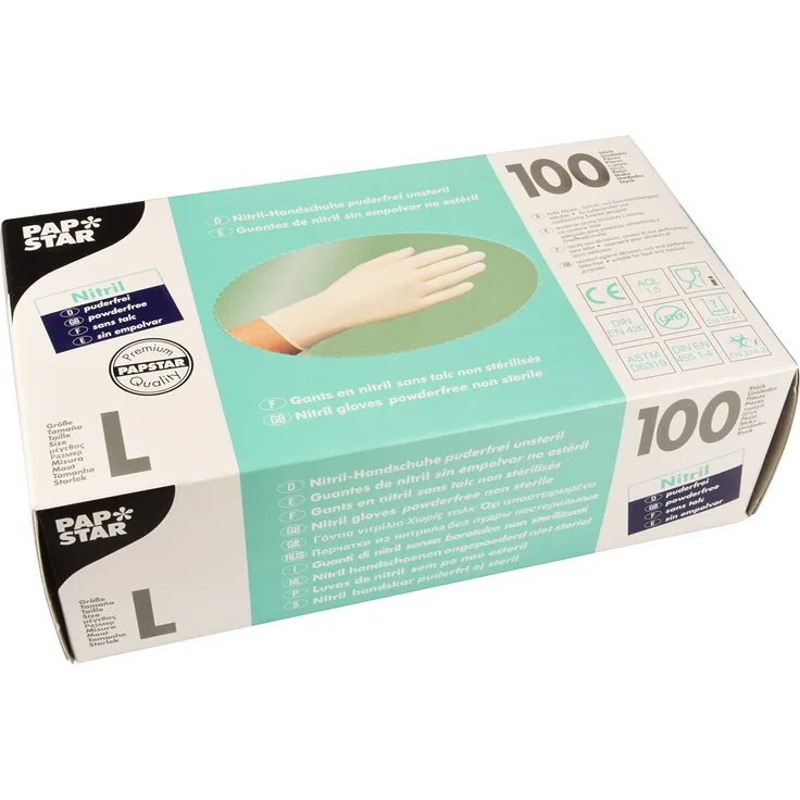 Papstar 12240 Handschuhe, Nitril, weiß, 22 x 12.50 x 7.50 cm