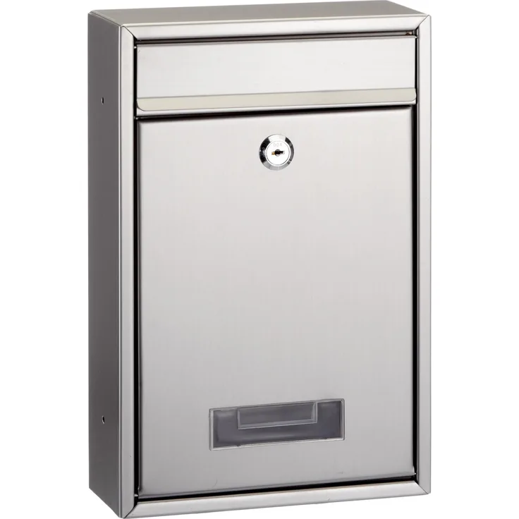 Basi Hausbriefkasten mit Namensschild, edelstahl, BK 100