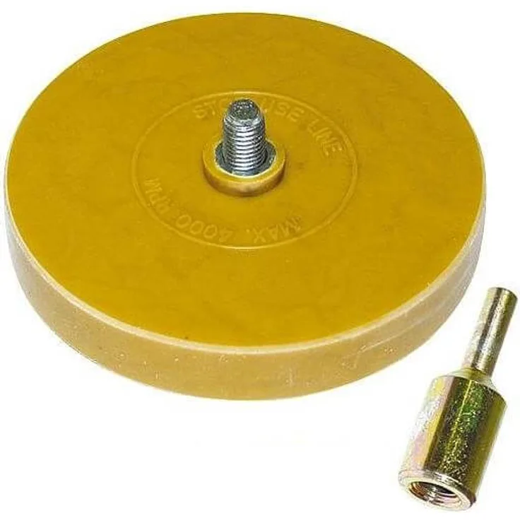 Folienradierer inkl. Adapter - Für alle handelsübliche Bohrmaschinen, Akku-Schrauber, Geradschleifer geeignet Zierfolien, Aufkleber und Kleberückstände entfernen