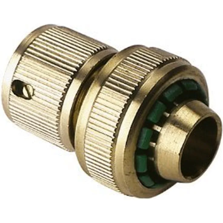 Xclou Garden Schlauchstück Messing Wasserstopp, 13 mm, Gold Bewässerungszubehör