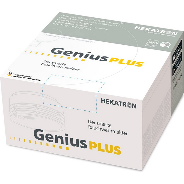 Hekatron 31-5000020-06-02 Rauchmelder Genius PLUS mit integrierter Batterie lange - inkl. 1 x Klebepad - App-unterstützt - Rauchwarnmelder in Weiß - 1 Stück – Bild 4