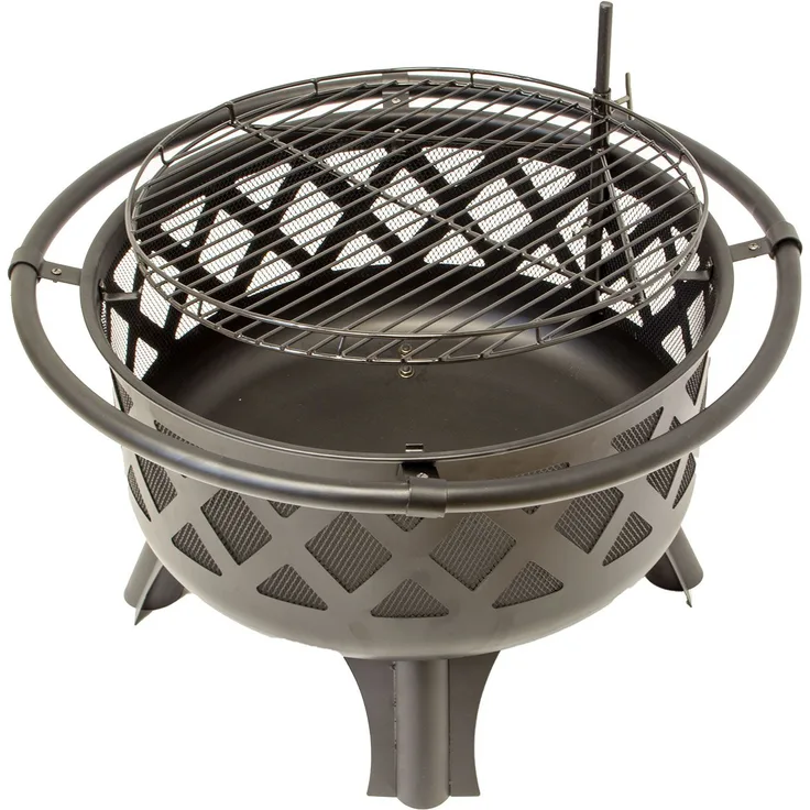 Feuerschale mit Grillgitter, großer Feuerkorb