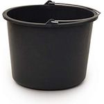 Baueimer 12 l, schwarz, Knopfgügel, L-Skala