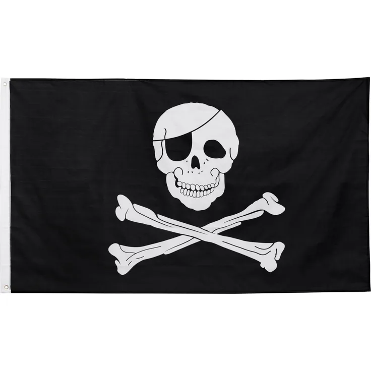 Flagge Fahne 'Skull & Bones' Piratenfahne große Hissfahne 150x90 cm von BRUBAKER