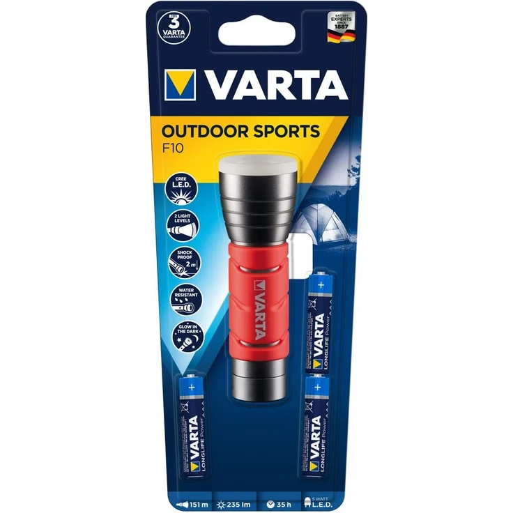 Varta LED-Taschenlampe LED Taschenlampe mit Handschlaufe Outdoor Sports batteriebetrieben 235lm 35h – Bild 4