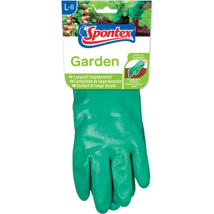 Spontex Gartenhandschuh, Größe 8-8,5 für Beete und Pflanzen, Malerarbeiten und Autopflege