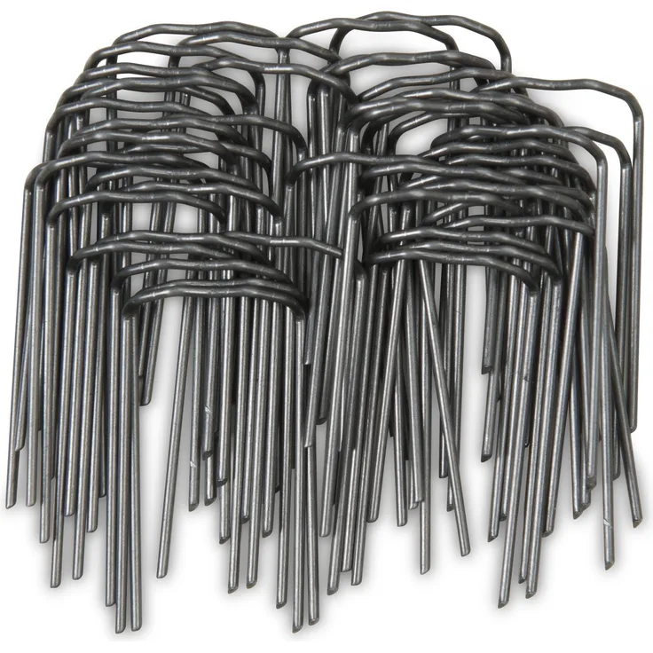 Windhager Pflanzenstecker für die Befestigung von Pflanzentrieben an Kokos-Pflanzstäben, Schwarz, 50 Stück, 06194 metallic