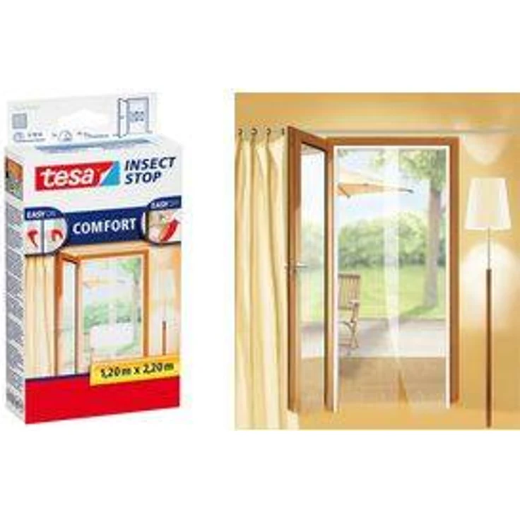 tesa Fliegengitter COMFORT für Türen, 2 x je 0,65 m x 2,20 m – Bild 1