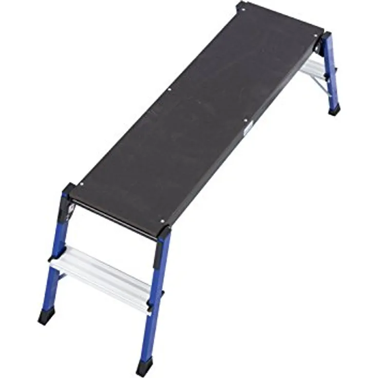 Krause 130099 Arbeitsplattform Alu-Holme, Arbeitshöhe 470 mm, Phenol-Siebdruck-Platte 1090x300 mm, Tragkraft 150 kg