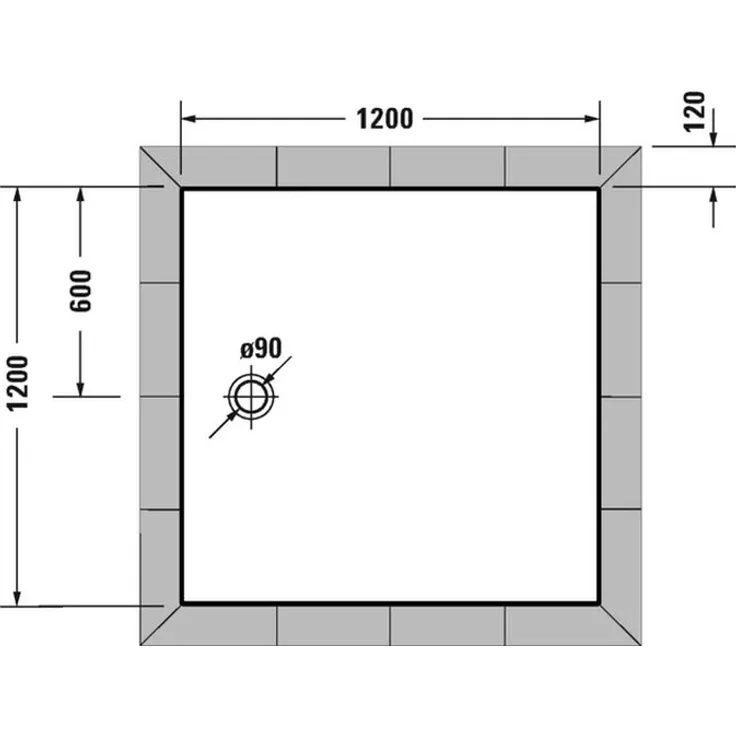 Duschwanne Tempano, 1200x1200mm Quadrat, Wei - Duravit