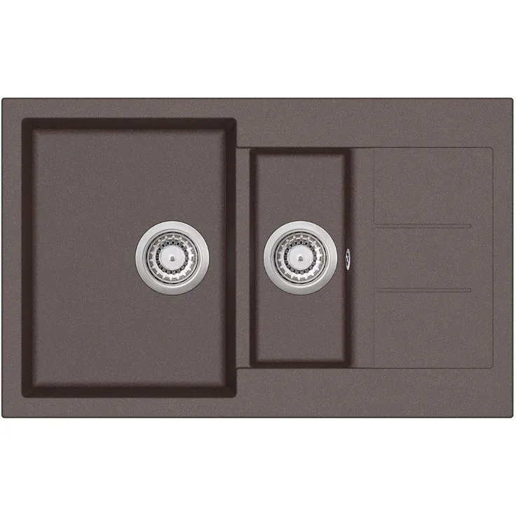 Granitspüle Victory 80cm x 50cm Küchenspüle Einbauspüle ab 60 Schrank W800 braun