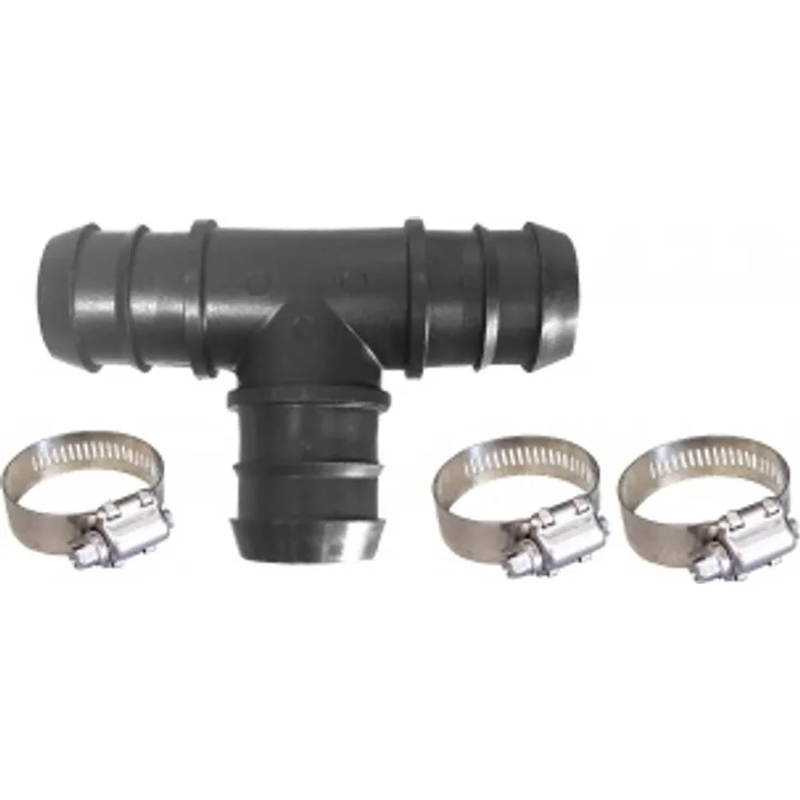 well2wellness Schlauchverbinder 38mm T-Stück plus 3 Schlauchschellen