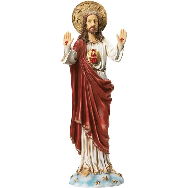 Design Toscano as Heilige Herz Jesu Gartenfigur, italienischen Stil, 18 x 20,5 x 59,5 cm