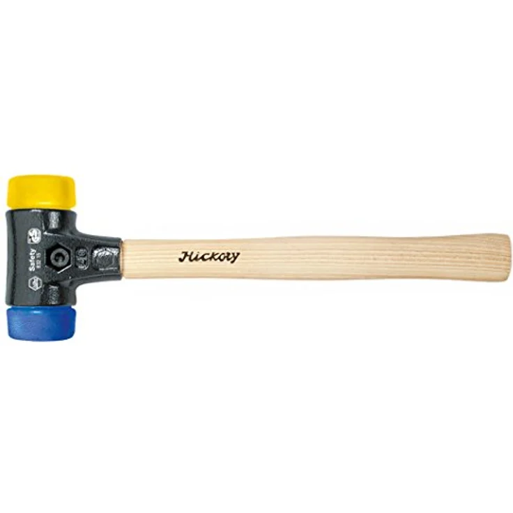Wiha Safety Schonhammer - Hammer mit Härtegrad 2 - blau, gelb - Kunststoffhammer rund, Gewicht 300 g, Länge 290 mm, Ø 30 mm